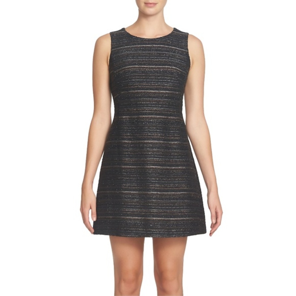 NWT Nordstrom Cece Womens Petite Size 0P or 12P Dallas Metallic Fit Flare Dress